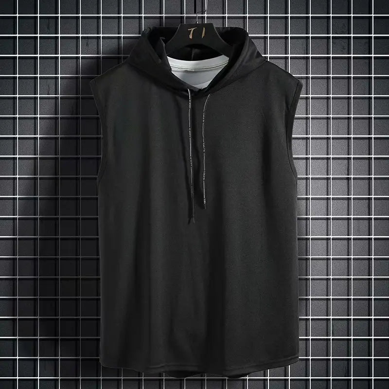 Hooded tank top D1 (Black) - Dacosi