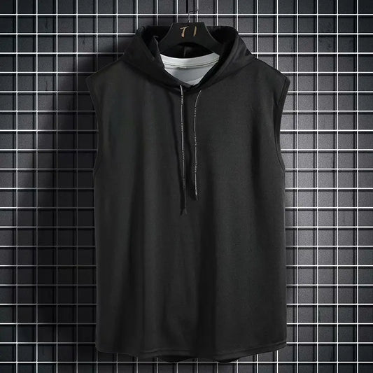 Hooded tank top D1 (Black) - Dacosi