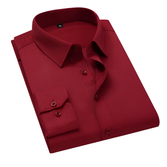 Long Sleeve Shirt D4 (Wine Red) - Dacosi