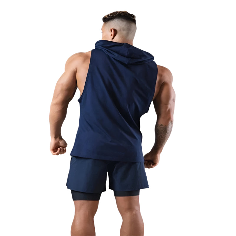 Hooded tank top D4 (Blue) - Dacosi