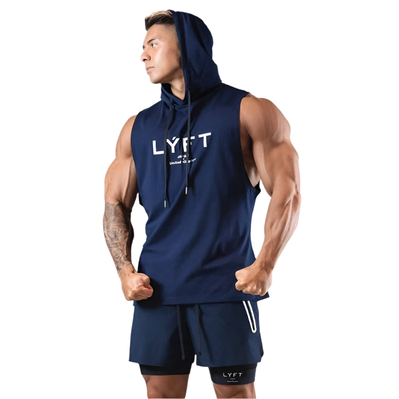Hooded tank top D4 (Blue) - Dacosi