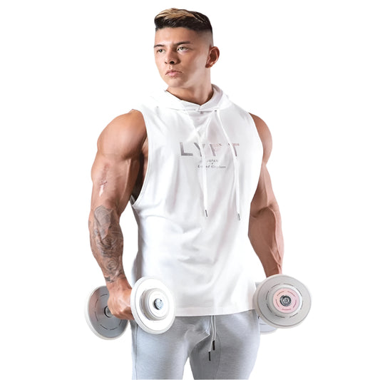 Hooded tank top D4 (White) - Dacosi