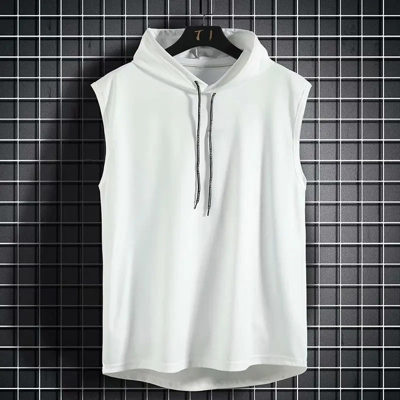 Hooded tank top D1 (White) - Dacosi