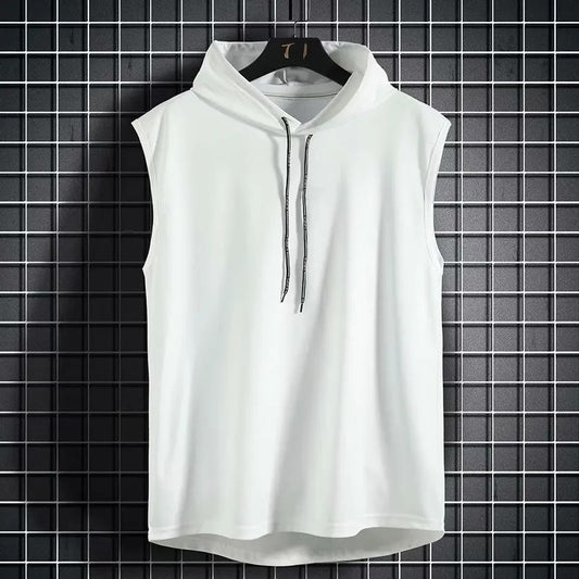 Hooded tank top D1 (White) - Dacosi