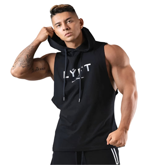 Hooded tank top D4 (Black) - Dacosi
