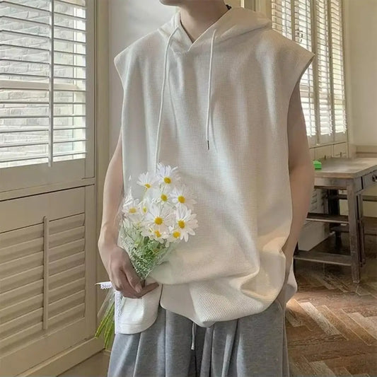 Hooded tank top D3 (White) - Dacosi