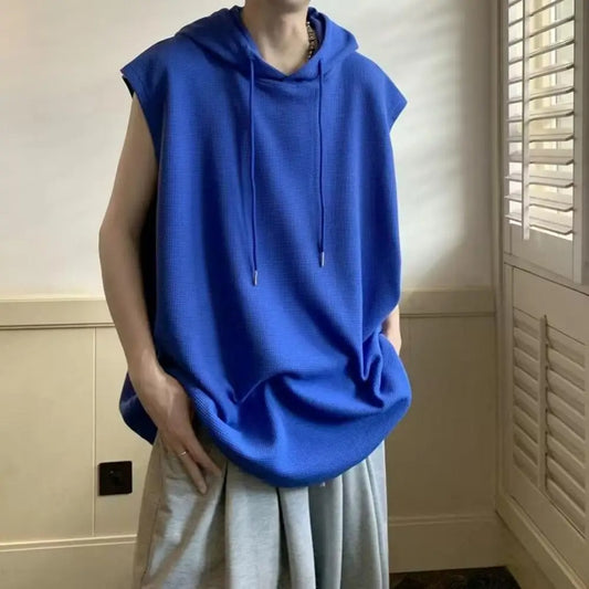Hooded tank top D3 (Blue) - Dacosi