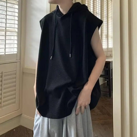 Hooded tank top D3 (Black) - Dacosi